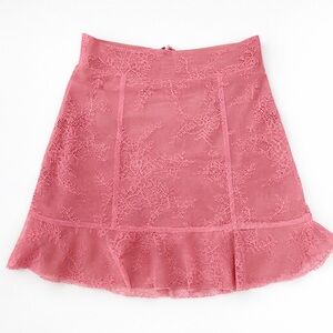 For Love And Lemons Pink Lace Mini Skirt
